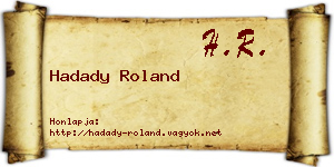 Hadady Roland névjegykártya